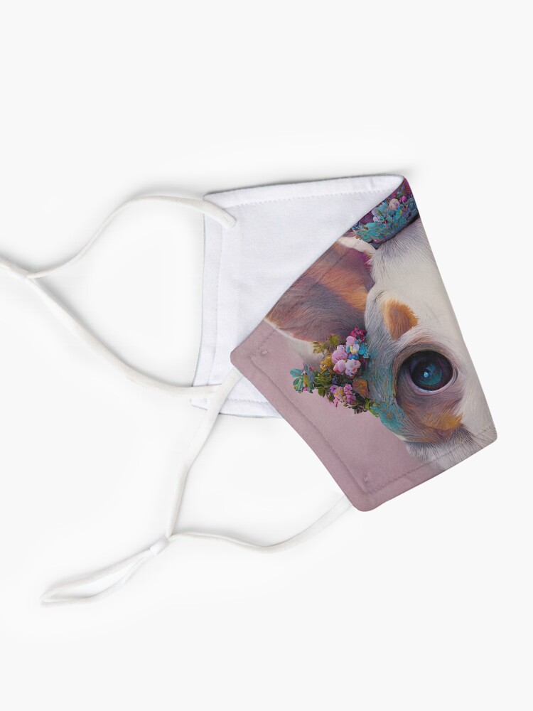 Alternate view of Flower Corgi Mask