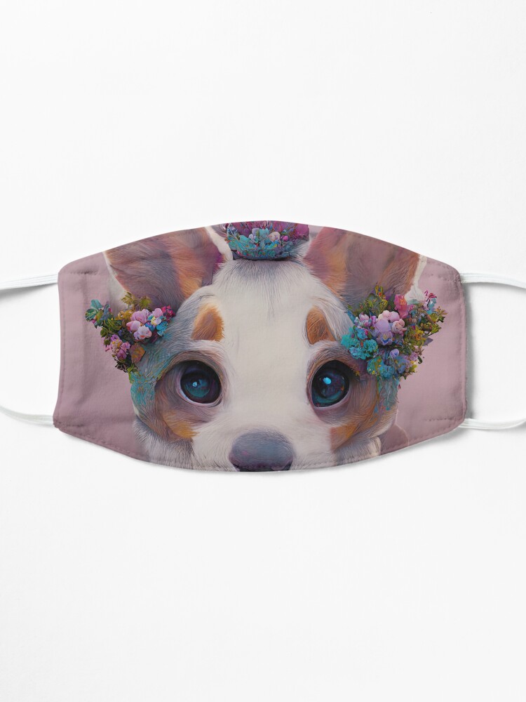 Alternate view of Flower Corgi Mask