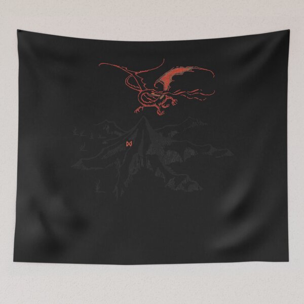 Item preview, Red dragon above a single solitary peak fan art designed and sold by SethHeyes.