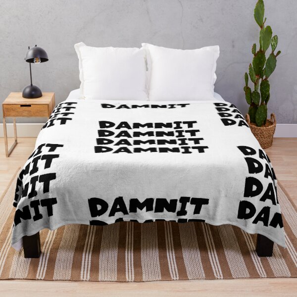 Item preview, Damnit Text Monochrome White designed and sold by Meepuruproject.