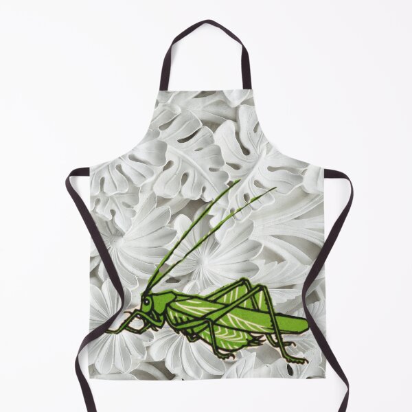 Item preview, Grasshopper on White Floral designed and sold by ArtMeetsPizza.