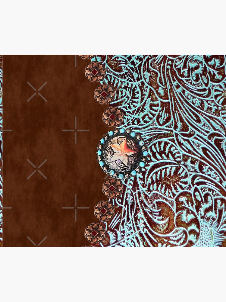 Primitive cowboy cowgirl western country brown turquoise by lfang77