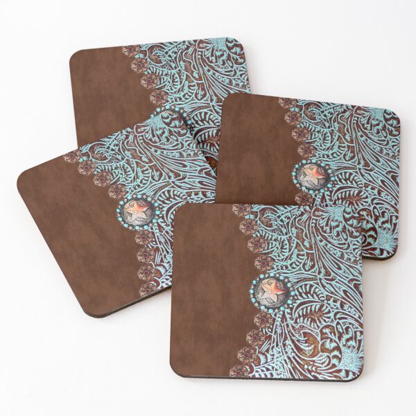 Item preview, Primitive cowboy cowgirl western country brown turquoise  designed and sold by LEILA ART SPACE.