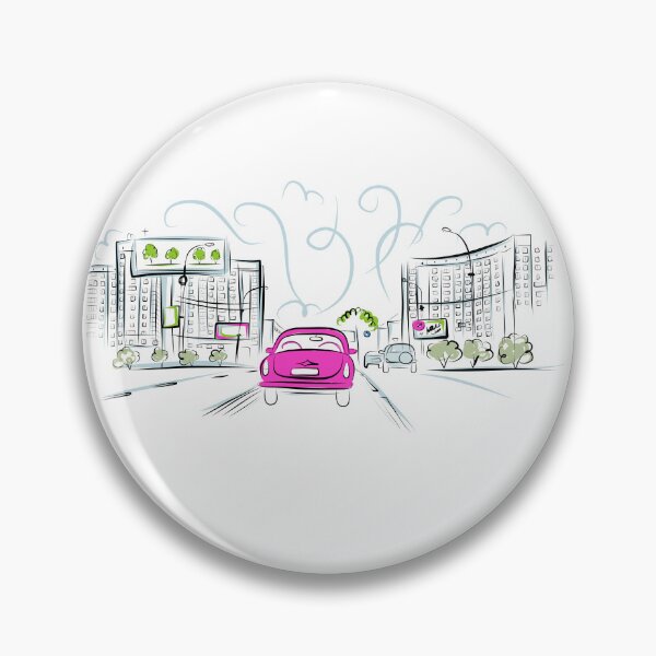 Item preview, A Pink Car on a City Road  designed and sold by NeptuneFlower.