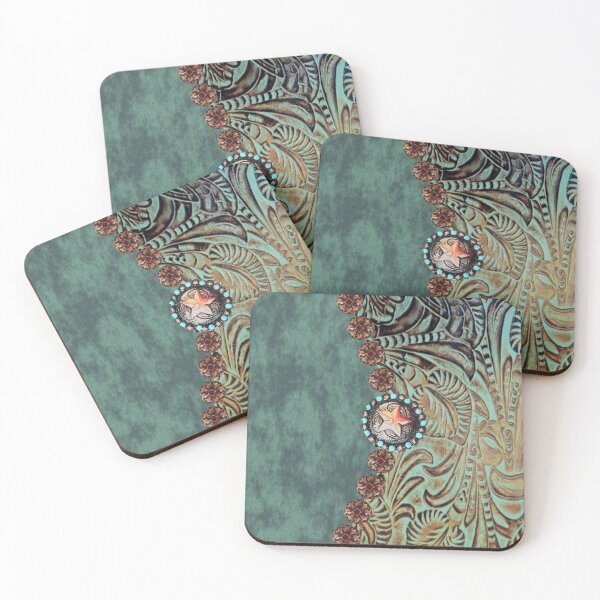 Item preview, Rustic cowboy cowgirl western country green teal  designed and sold by LEILA ART SPACE.