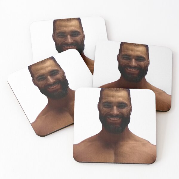 Big Cat Giga Chad Meme Template Coasters (Set of 4) for Sale by  Pixel-Turtle