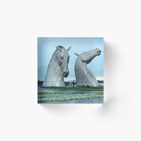 The Kelpies in January Acrylic Block