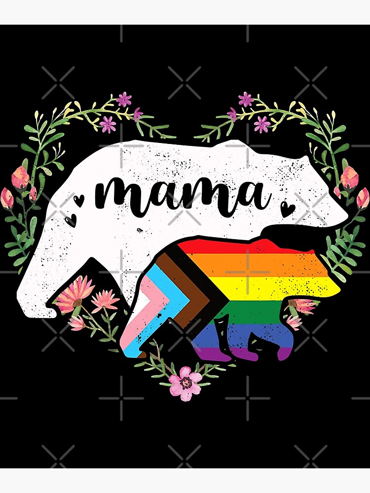 Lgbt Mama Bear Progress Pride Flag Gay Equal Rights Rainbow Poster