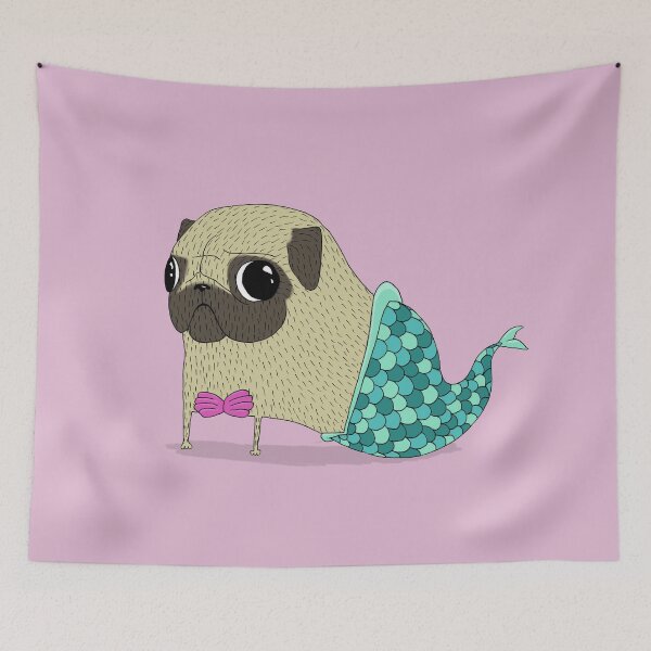 Item preview, Mermaid pug designed and sold by agrapedesign.