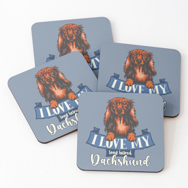 Item preview, I Love My Long Haired Dachshund designed and sold by DebbisPalette.