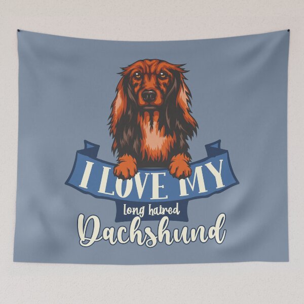 Item preview, I Love My Long Haired Dachshund designed and sold by DebbisPalette.
