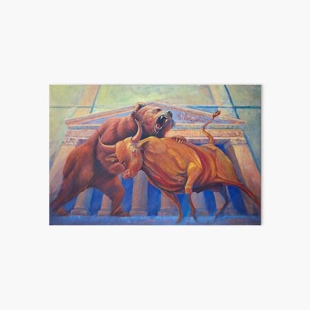 Bear vs Bull Art Board Print
