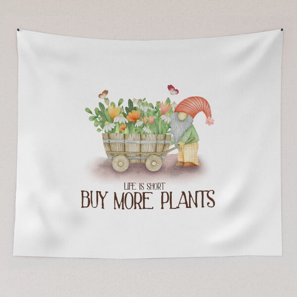 Item preview, Life Is Short Buy More Plants Adorable Gnome Gardening Design designed and sold by ThisIsMugLife.