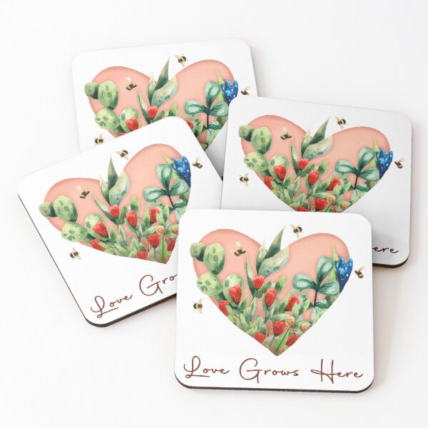 Item preview, Love Grows Here Cute Flower Heart Design designed and sold by ThisIsMugLife.