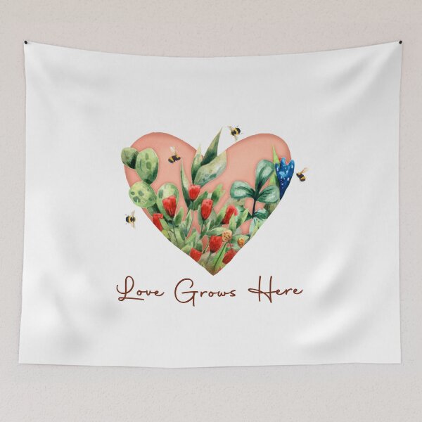 Item preview, Love Grows Here Cute Flower Heart Design designed and sold by ThisIsMugLife.