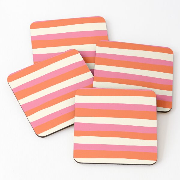 Item preview, Uneven Stripes - Pink, Orange and Cream  designed and sold by LAEC-Shop.