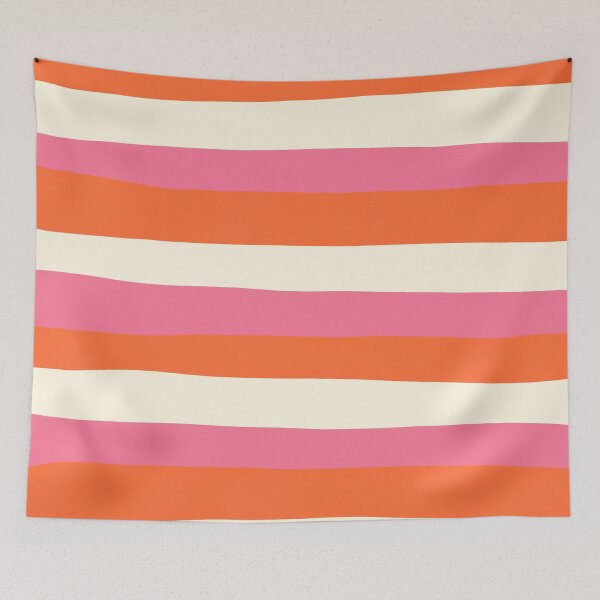 Item preview, Uneven Stripes - Pink, Orange and Cream  designed and sold by LAEC-Shop.