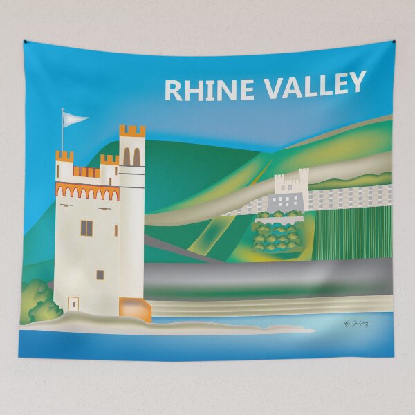 Item preview, Rhine Valley, Germany - Skyline Illustration by Loose Petals designed and sold by LoosePetals.