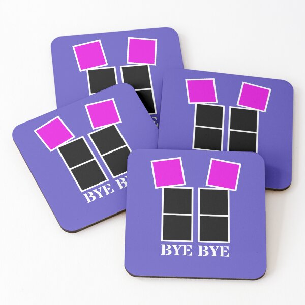 Item preview, Bye bye - Black and violet blocks designed and sold by RainbowWordLand.