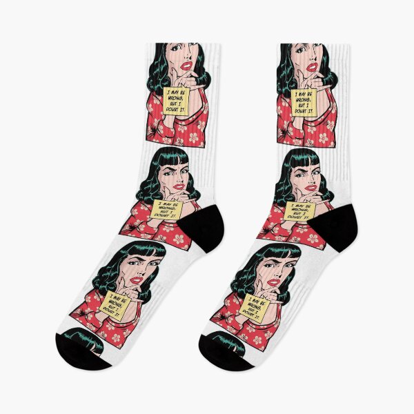 Item preview, I May Be Wrong But I Doubt It Sarcastic Vintage Pop Art Girl designed and sold by GrandeDuc.