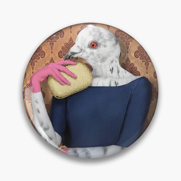 Item preview, Orange Pigeon Lady in Vintage Frame designed and sold by FaceTheStrange.
