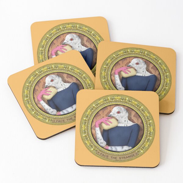 Item preview, Orange Pigeon Lady in Vintage Frame designed and sold by FaceTheStrange.