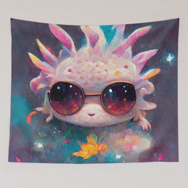 Item preview, Axolotl Wearing Sunglasses in Space designed and sold by MythicPrompts.