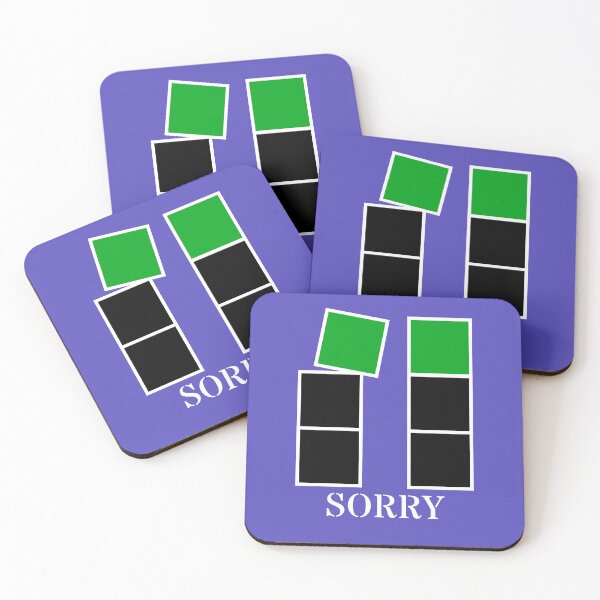 Item preview, Sorry - Black and green blocks designed and sold by RainbowWordLand.