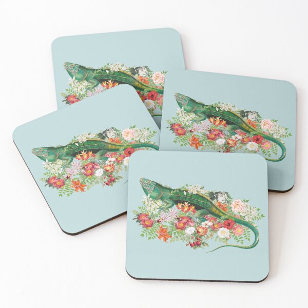 Item preview, Ornate Iguana And Beautiful Decorative Cascading Flowers designed and sold by TrulyEpoque.