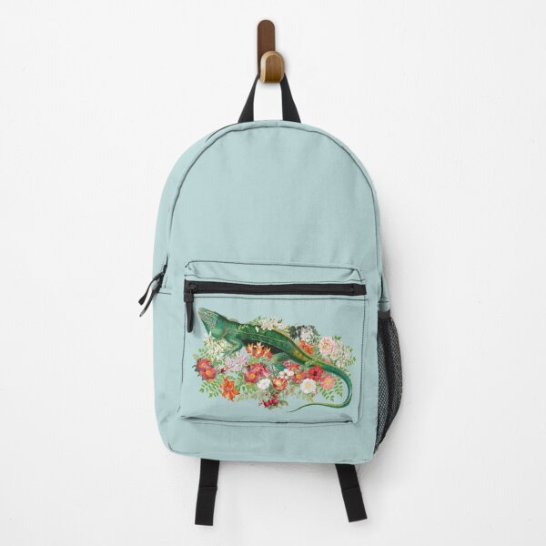 Item preview, Ornate Iguana And Beautiful Decorative Cascading Flowers designed and sold by TrulyEpoque.