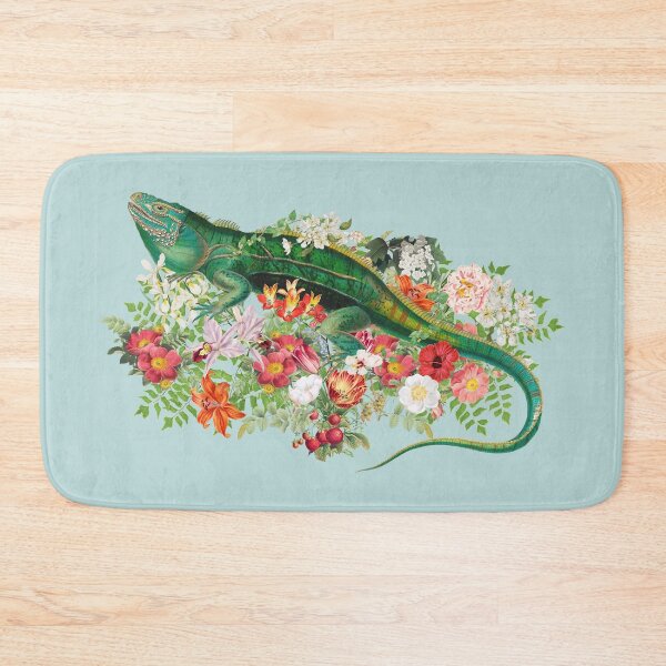 Item preview, Ornate Iguana And Beautiful Decorative Cascading Flowers designed and sold by TrulyEpoque.