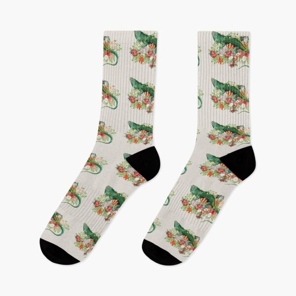 Item preview, Ornate Iguana And Beautiful Decorative Cascading Flowers designed and sold by TrulyEpoque.