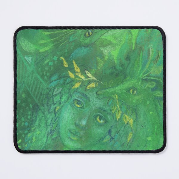 Item preview, Mother of Dragons, Fantasy Art Pastel Painting Green Shades designed and sold by Julia Khoroshikh.