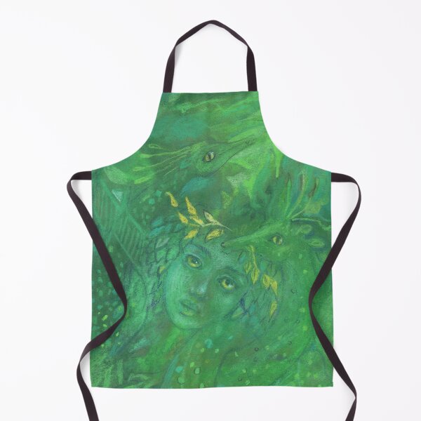 Item preview, Mother of Dragons, Fantasy Art Pastel Painting Green Shades designed and sold by Julia Khoroshikh.