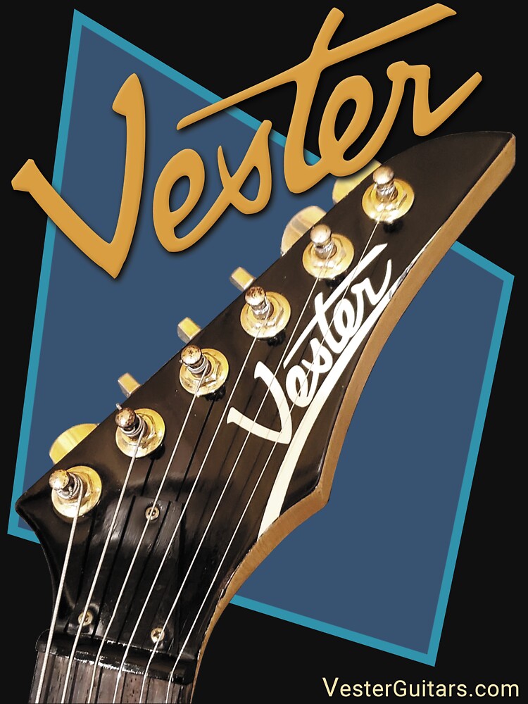 Artwork view, Vester guitars logo (headstock crna-blue) designed and sold by Regal-Music