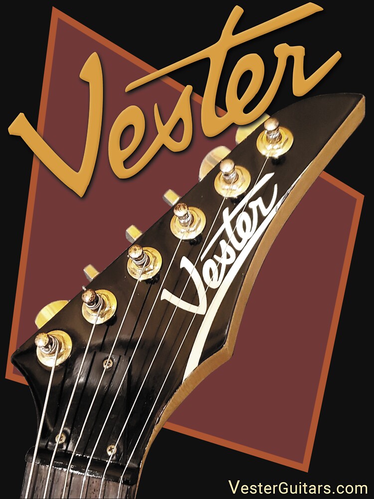 Artwork view, Vester guitars logo (headstock crna-pastel) designed and sold by Regal-Music