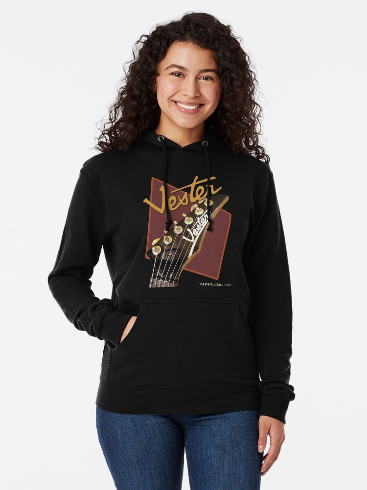 Thumbnail 2 of 5, Lightweight Hoodie, Vester guitars logo (headstock crna-pastel) designed and sold by Regal-Music.