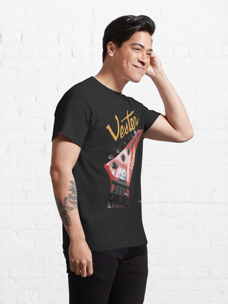 Thumbnail 5 of 7, Classic T-Shirt, Copy of Vester guitars logo (headstock crvena ) designed and sold by Regal-Music.