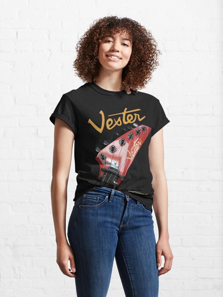 Thumbnail 4 of 7, Classic T-Shirt, Copy of Vester guitars logo (headstock crvena ) designed and sold by Regal-Music.