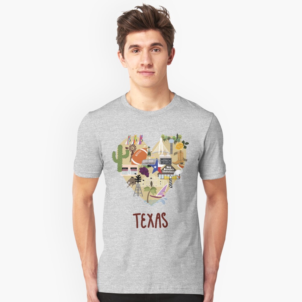I Love Texas Southern Merch Slim Fit T-Shirt