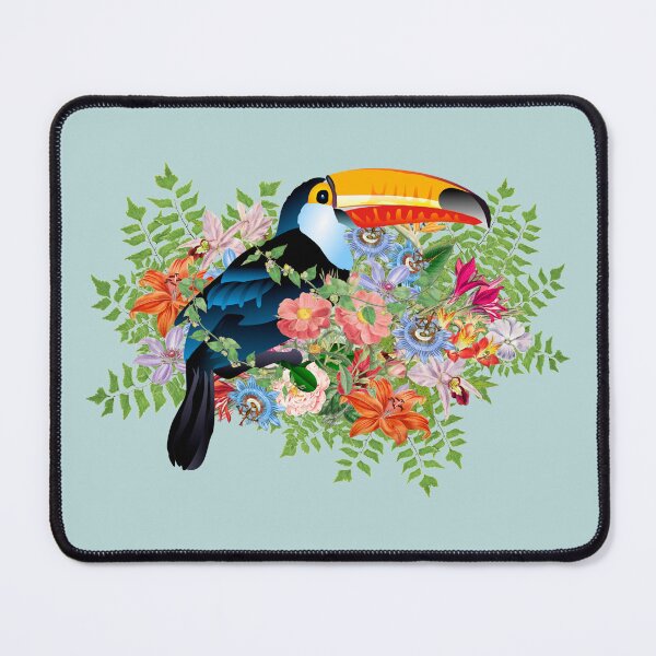 Item preview, Ornate Toucan And Beautiful Decorative Cascading Flowers designed and sold by TrulyEpoque.