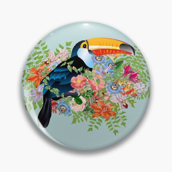 Item preview, Ornate Toucan And Beautiful Decorative Cascading Flowers designed and sold by TrulyEpoque.