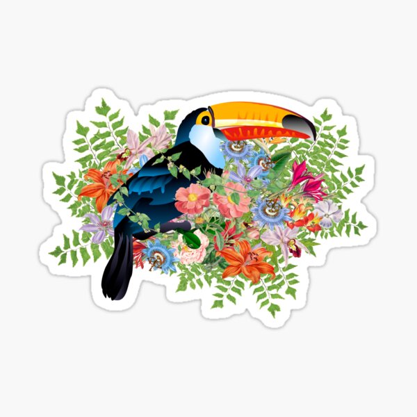 Item preview, Ornate Toucan And Beautiful Decorative Cascading Flowers designed and sold by TrulyEpoque.