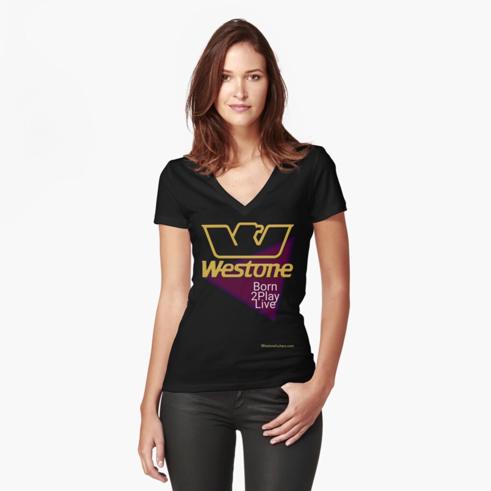 Item preview, Fitted V-Neck T-Shirt designed and sold by Regal-Music.