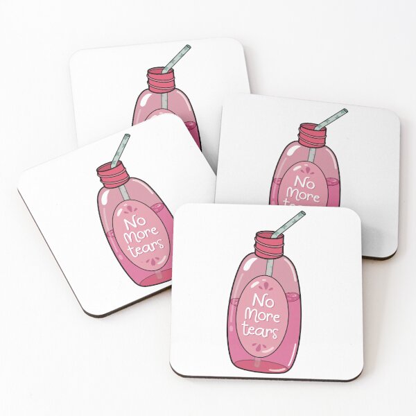 Item preview, Drinking No More Tears Shampoo Juice, Hot Pink Design with Turquoise Straw & Stars designed and sold by Dazzline Designs.