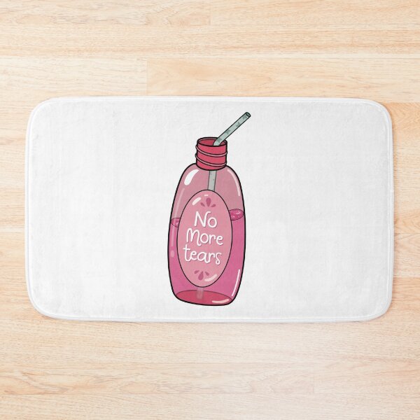 Item preview, Drinking No More Tears Shampoo Juice, Hot Pink Design with Turquoise Straw & Stars designed and sold by Dazzline Designs.