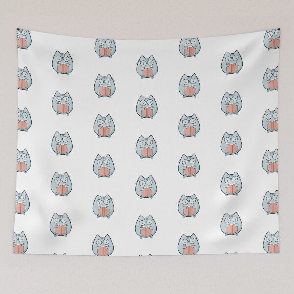 Item preview, Kawaii Bookworm Cat designed and sold by darklanterndsn.