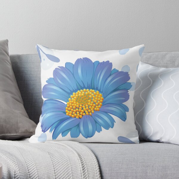  hand drawn flowers bright colors Throw Pillow