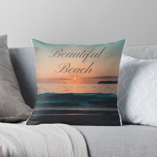 hand drawn flowers bright colors Throw Pillow