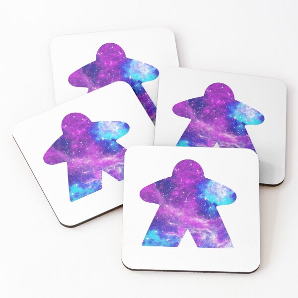 Item preview, Purple and Sky Blue Space with Galaxy Stars Meeple | Board Game Fan designed and sold by Zab Butler Design.